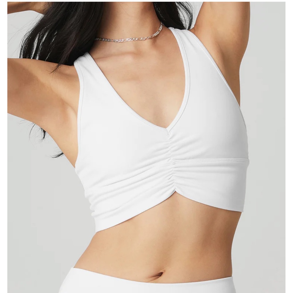 ALO YOGA WILD THING BRA WHITE